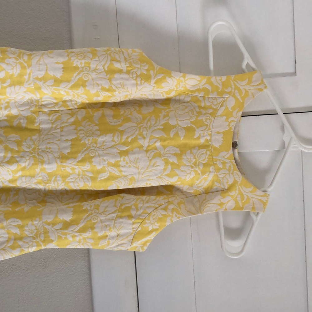 Yellow and white floral print dress